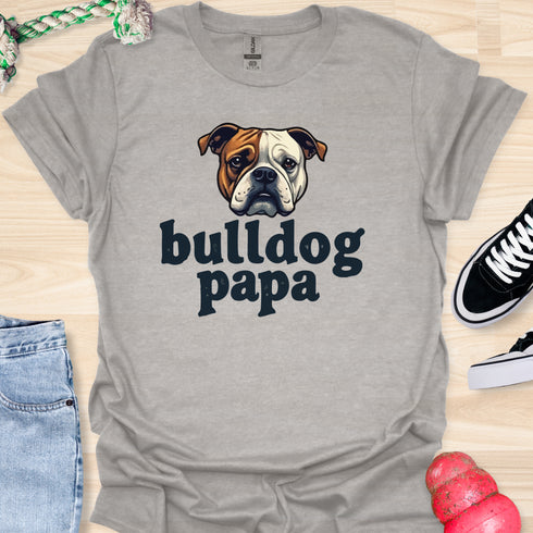 Bulldog Papa - V4 - Bold Graphic T-Shirt